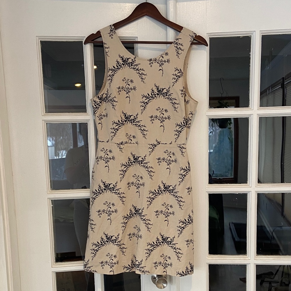 GAP Cream and Black Patterned Dress